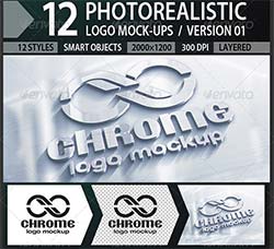 12个逼真的标志展示模型：12 Photorealistic Logo Mock-ups/Version 01